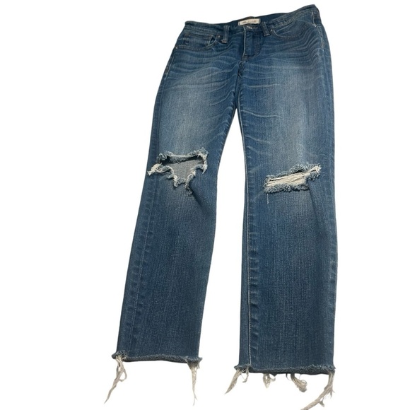 Madewell High Rise Skinny Crop Distressed Jeans Sz 26 - Picture 4 of 13